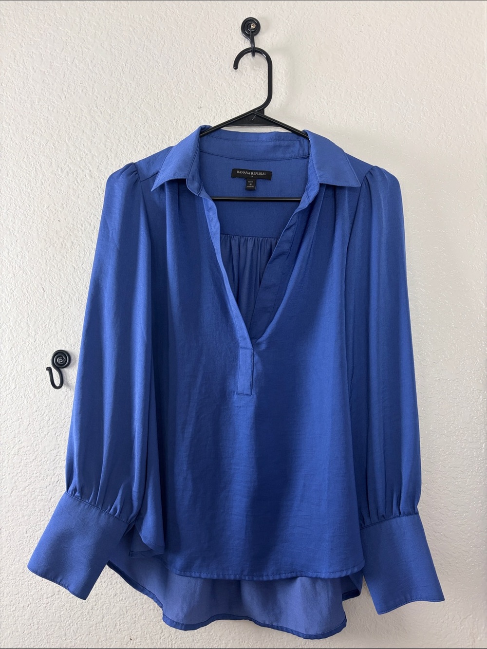 Banana Republic Blue Puff Sleeve Blouse Size SP NC0147